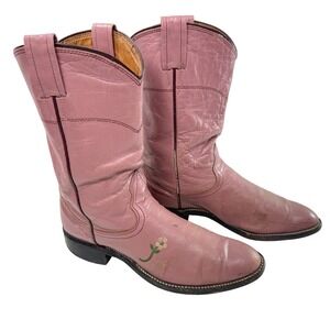 Nocona Wildflower VTG Roper Western Cowboy Boots  Women Size 7 D Pink